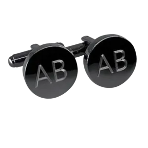 Personalised Gunmetal Engraved Round Cufflinks