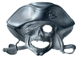 Pewter Pirate Skull Belt Buckle