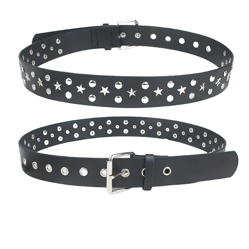 Punk Style Rivets Belt With Metal Stars / Amazing Design Jeans Belt