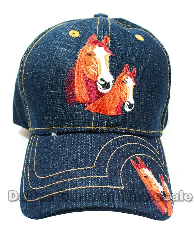 "Horses" Denim Casual Caps Wholesale