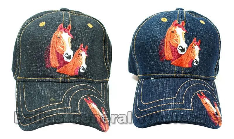 "Horses" Denim Casual Caps Wholesale