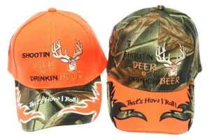 "SHOOT DEER OR DRINK BEER" Casual Baseball Caps