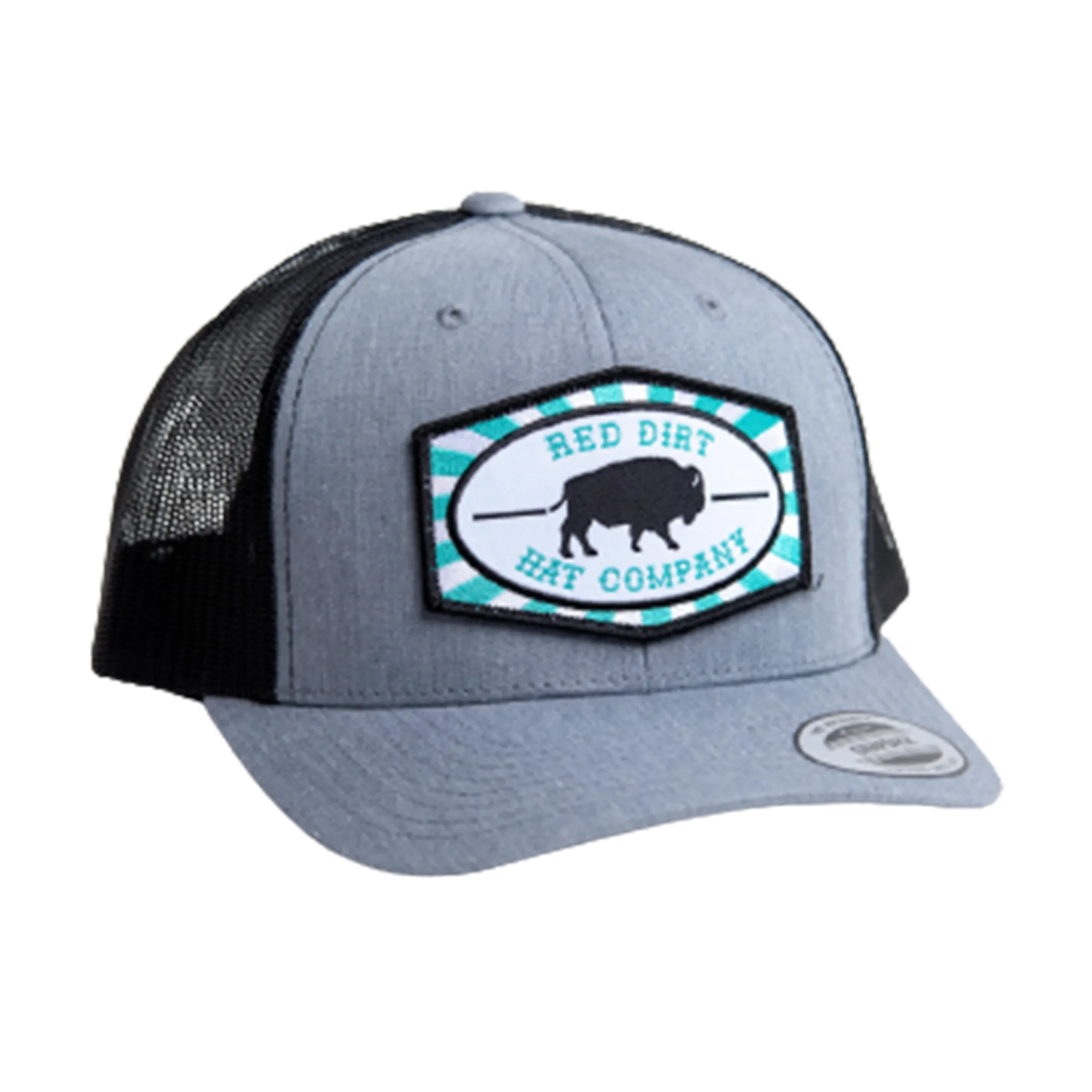 Red Dirt Designs Turquoise, Grey and Black Beachnut Cap