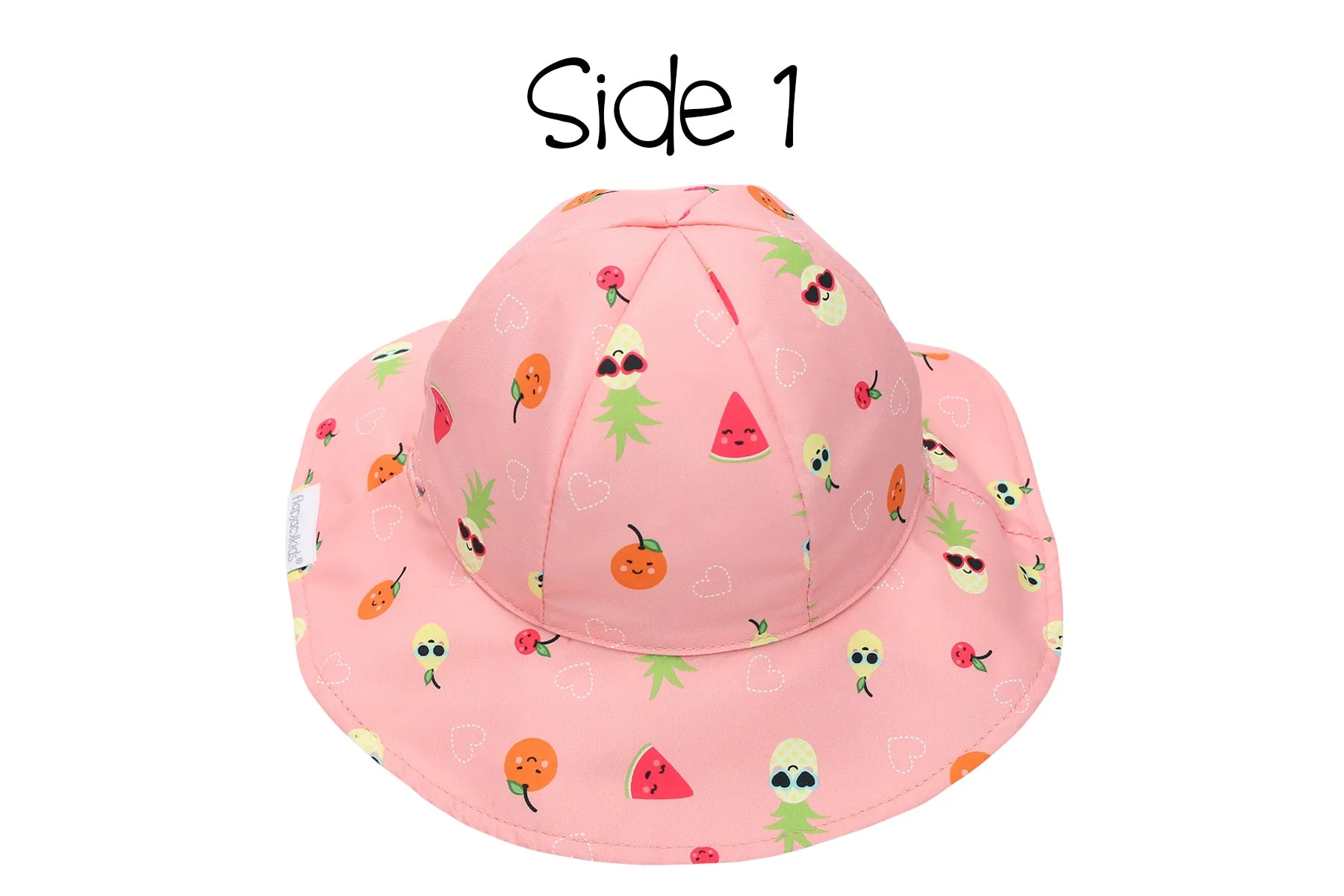 Reversible Baby & Kids Patterned Sun Hat - Flamingo | Fruit