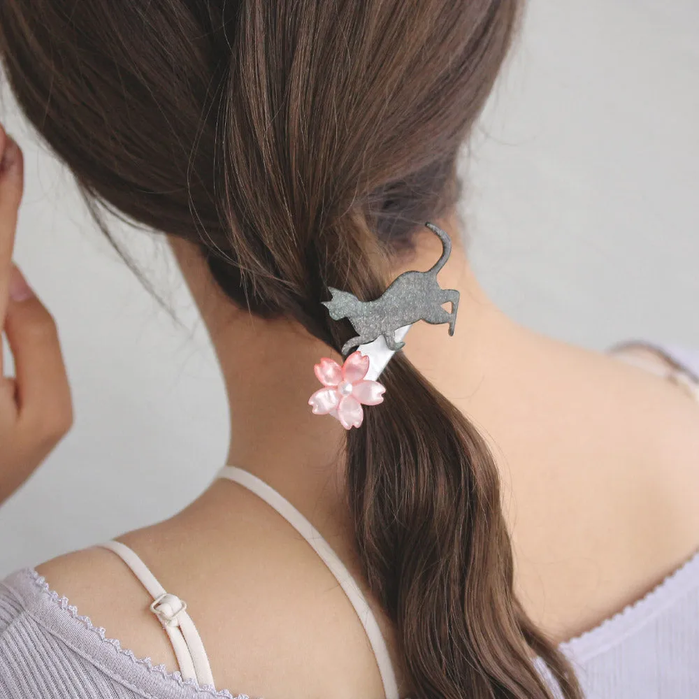 Sakura and Naughty Cat Hair Clip