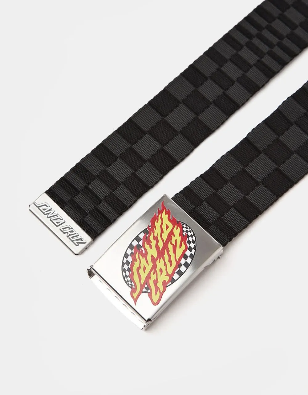 Santa Cruz Oval Check Flame Belt - Black Check