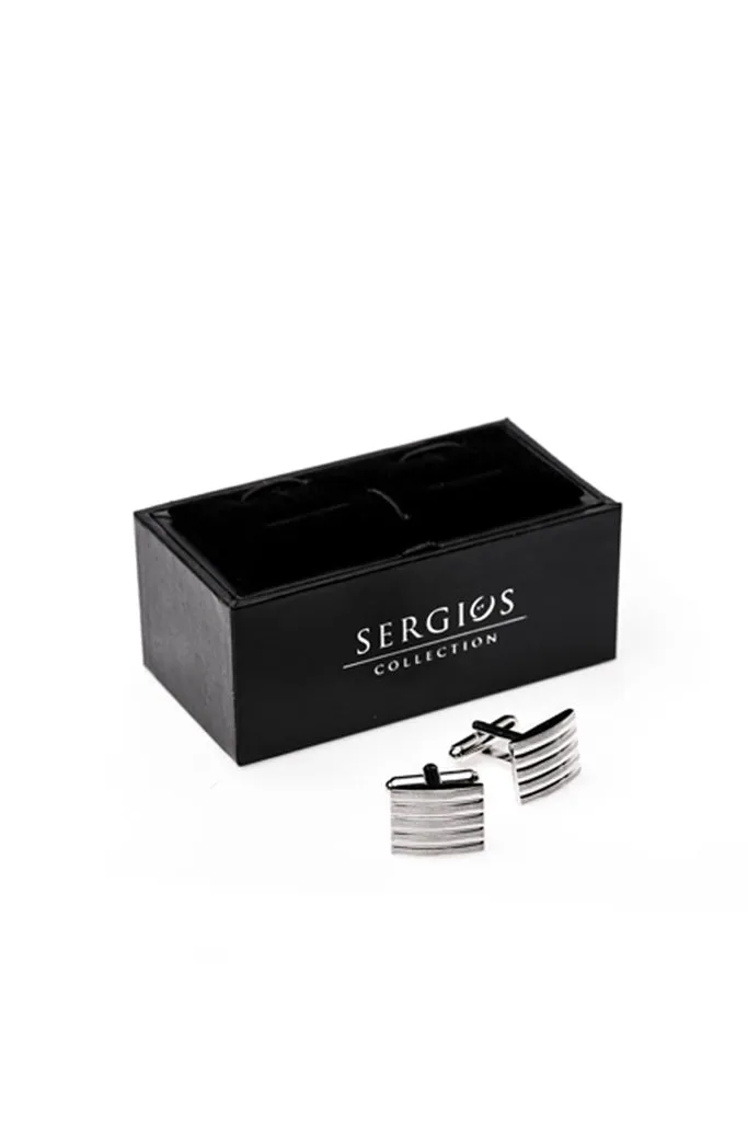 SERGIOS CUFFLINKS BRUSHED METAL - C289