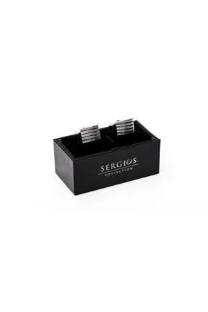 SERGIOS CUFFLINKS BRUSHED METAL - C289