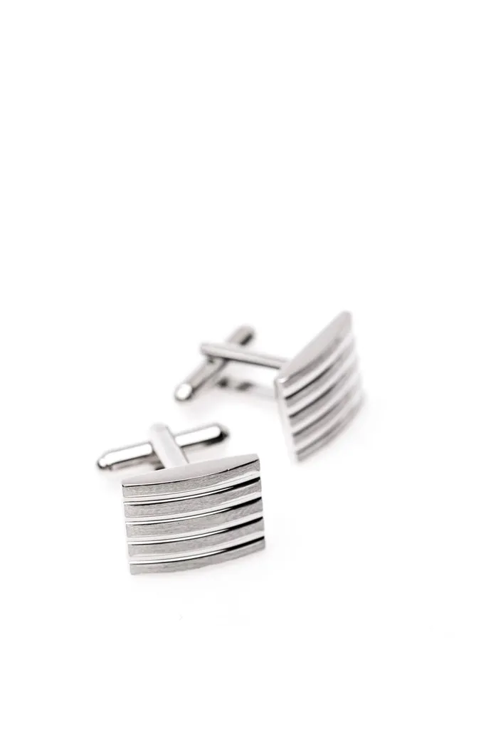 SERGIOS CUFFLINKS BRUSHED METAL - C289