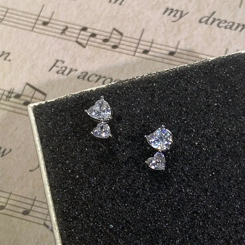 Silver Classic Round Cubic Zirconia Stud Earrings