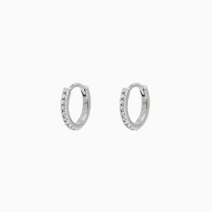 Silver Huggie Hoop Earrings