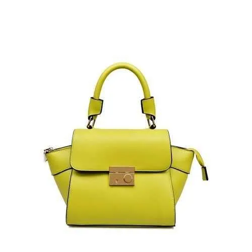 Simple Style Solis Color and PU Leather Design Women's Tote Bag - Light Green