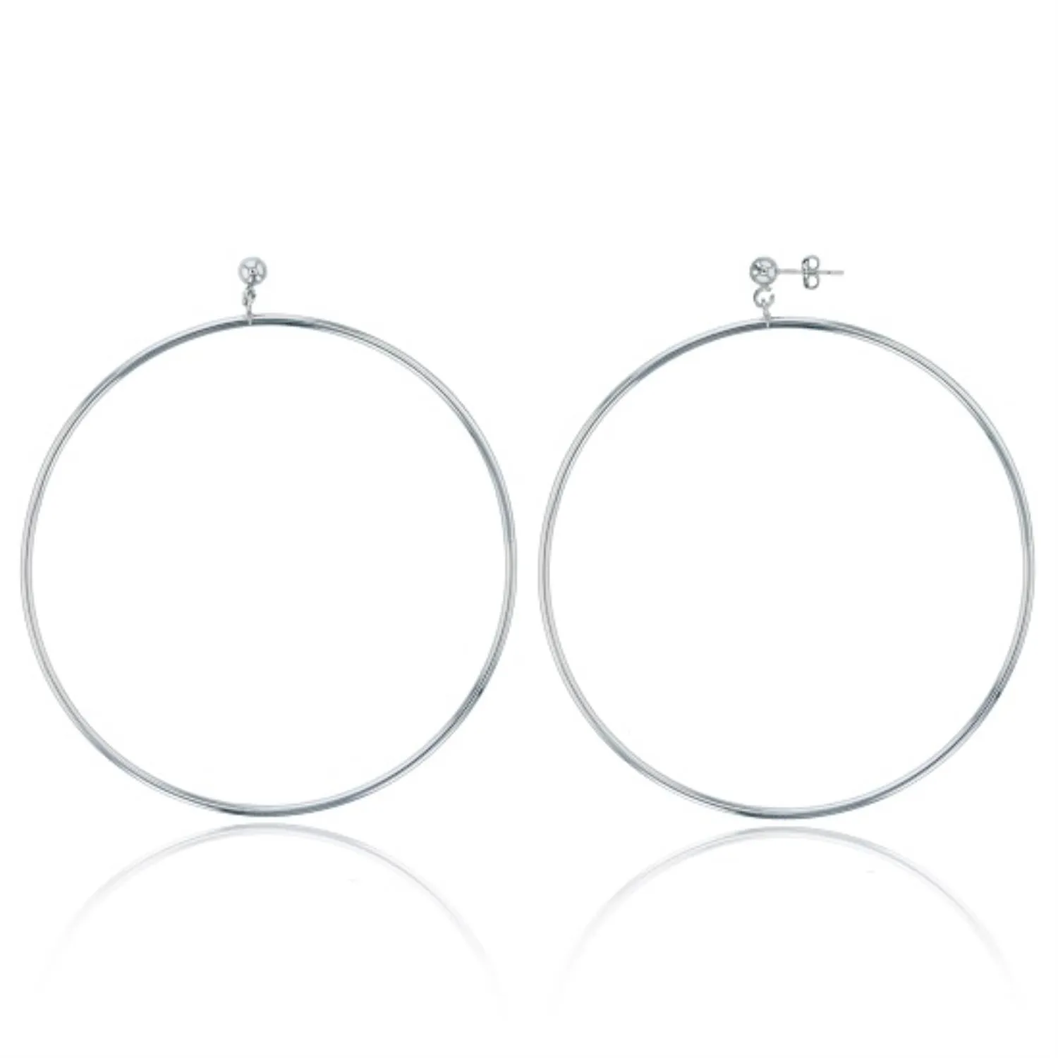 Sterling Silver 98MM Hoop Earrings