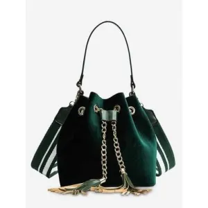 String Tassel Chain Handbag - Green