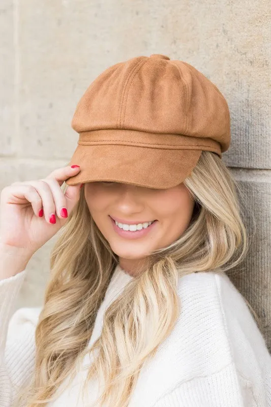 Suede Newsboy Cap