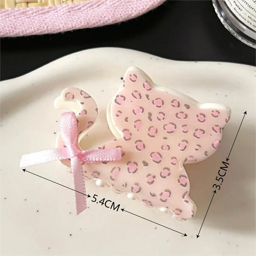 Sweet Butterfly Floral Ribbon Bowknot Hair Claw