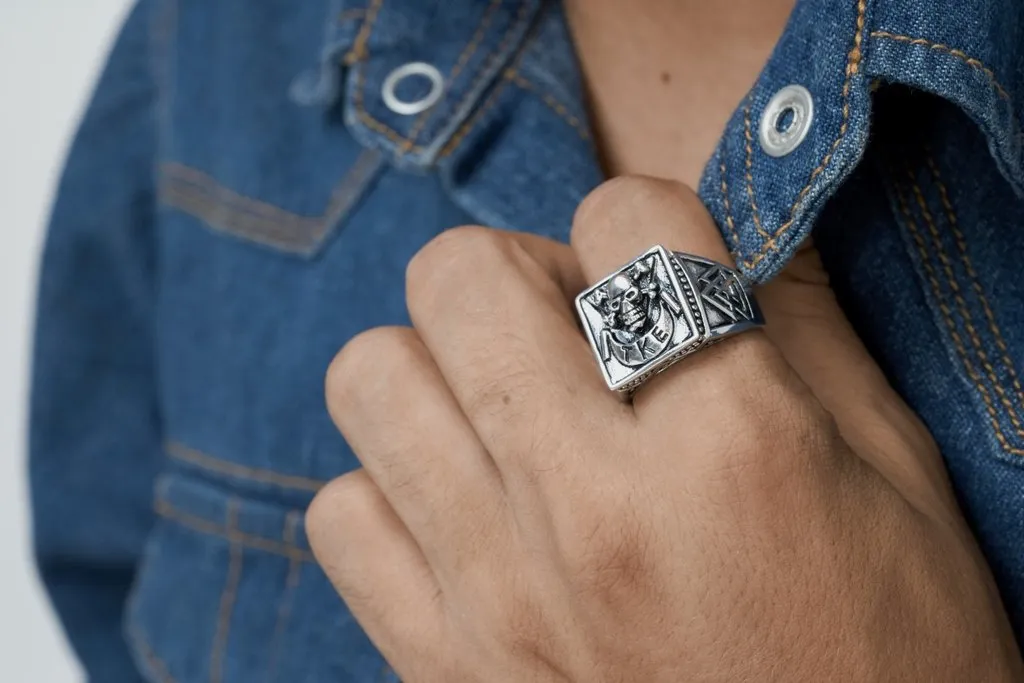 Tau Kappa Epsilon Sterling Silver Skull Ring