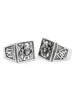 Tau Kappa Epsilon Sterling Silver Skull Ring