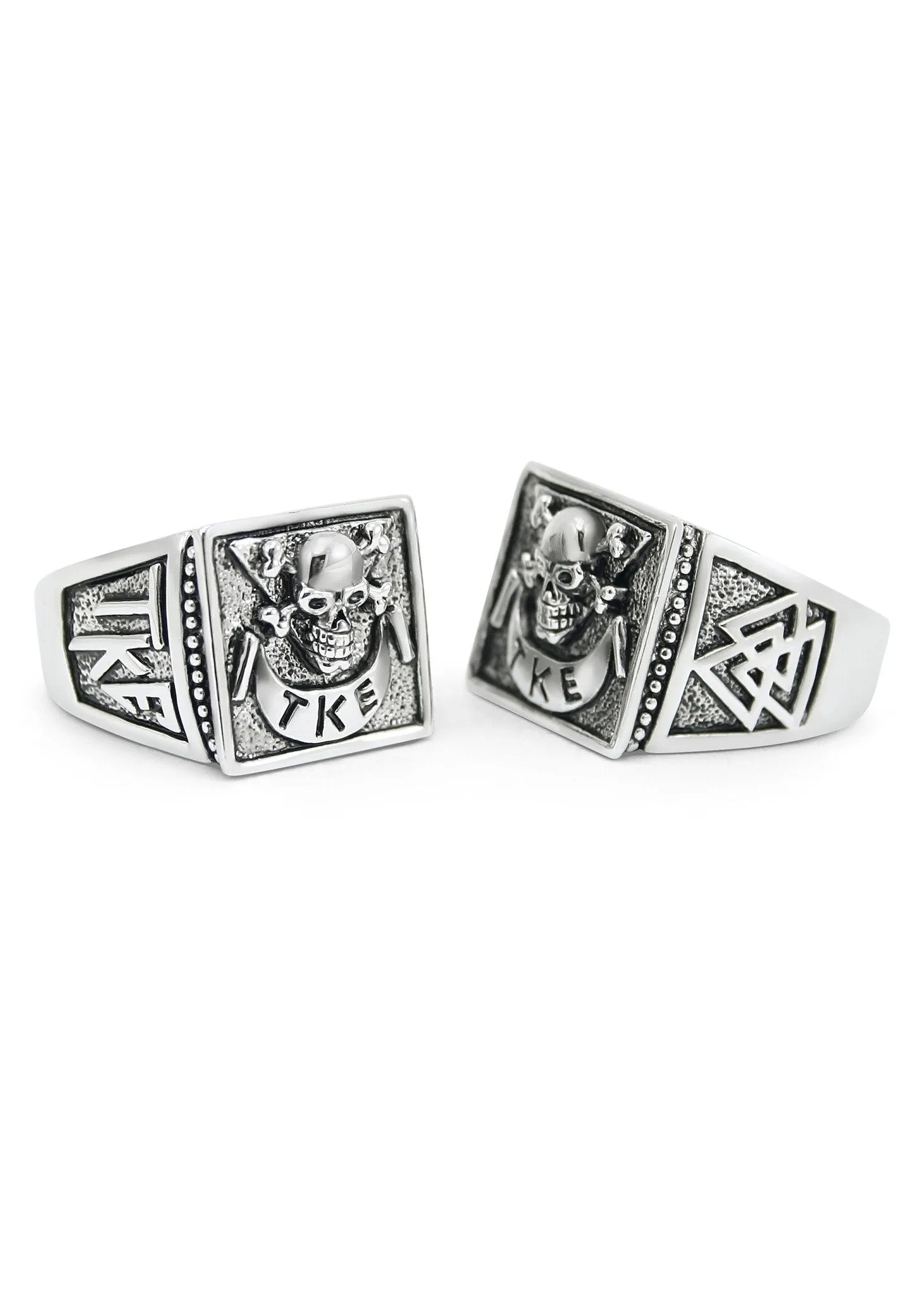 Tau Kappa Epsilon Sterling Silver Skull Ring