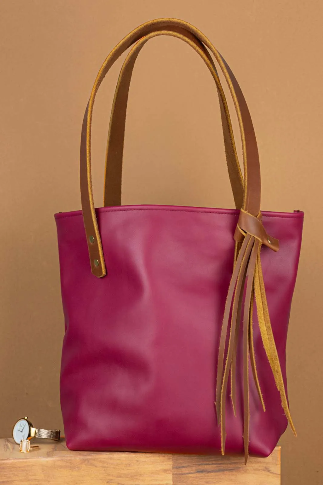 The Julie - Magenta Burgundy Tote Bag