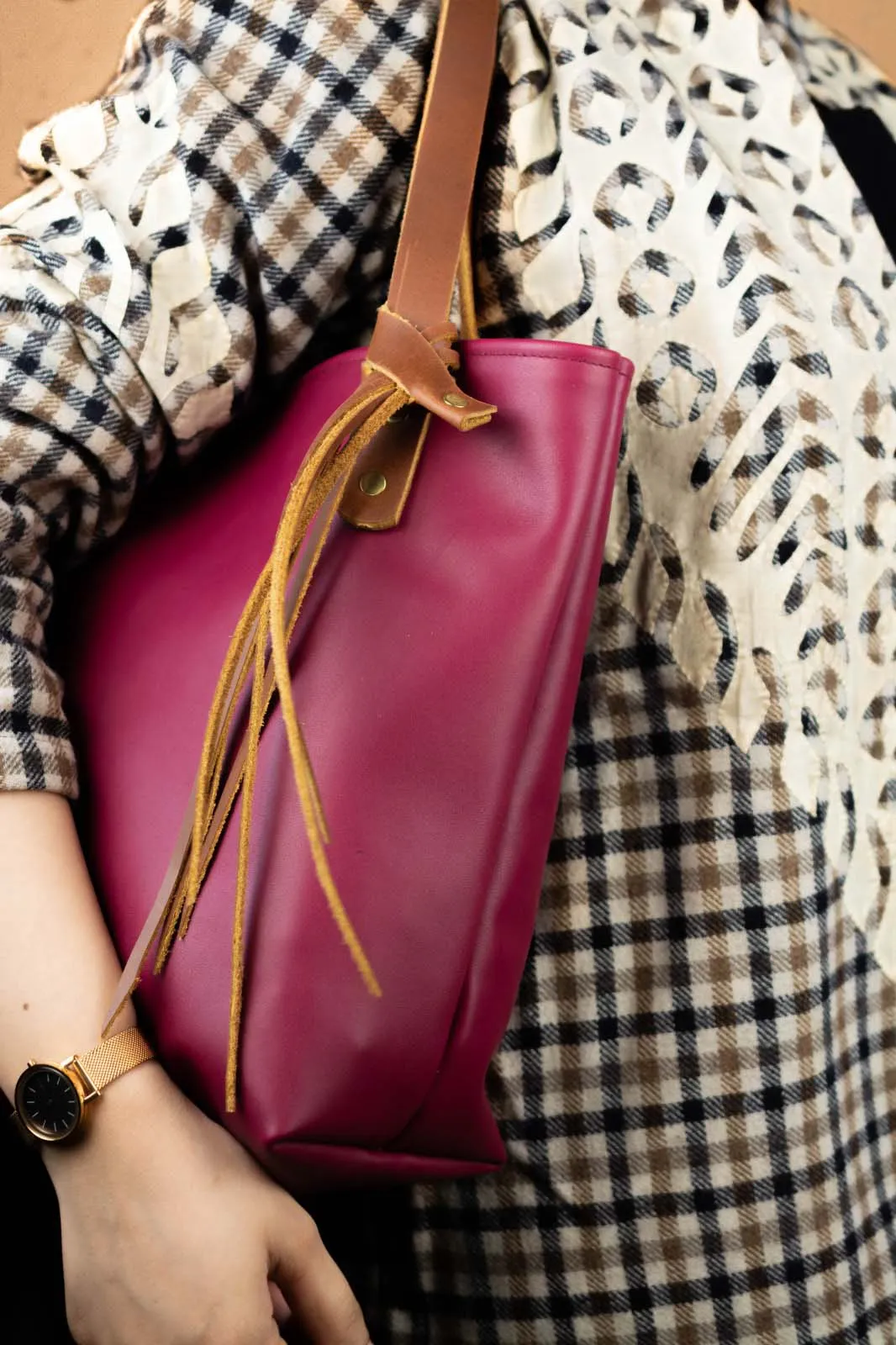 The Julie - Magenta Burgundy Tote Bag