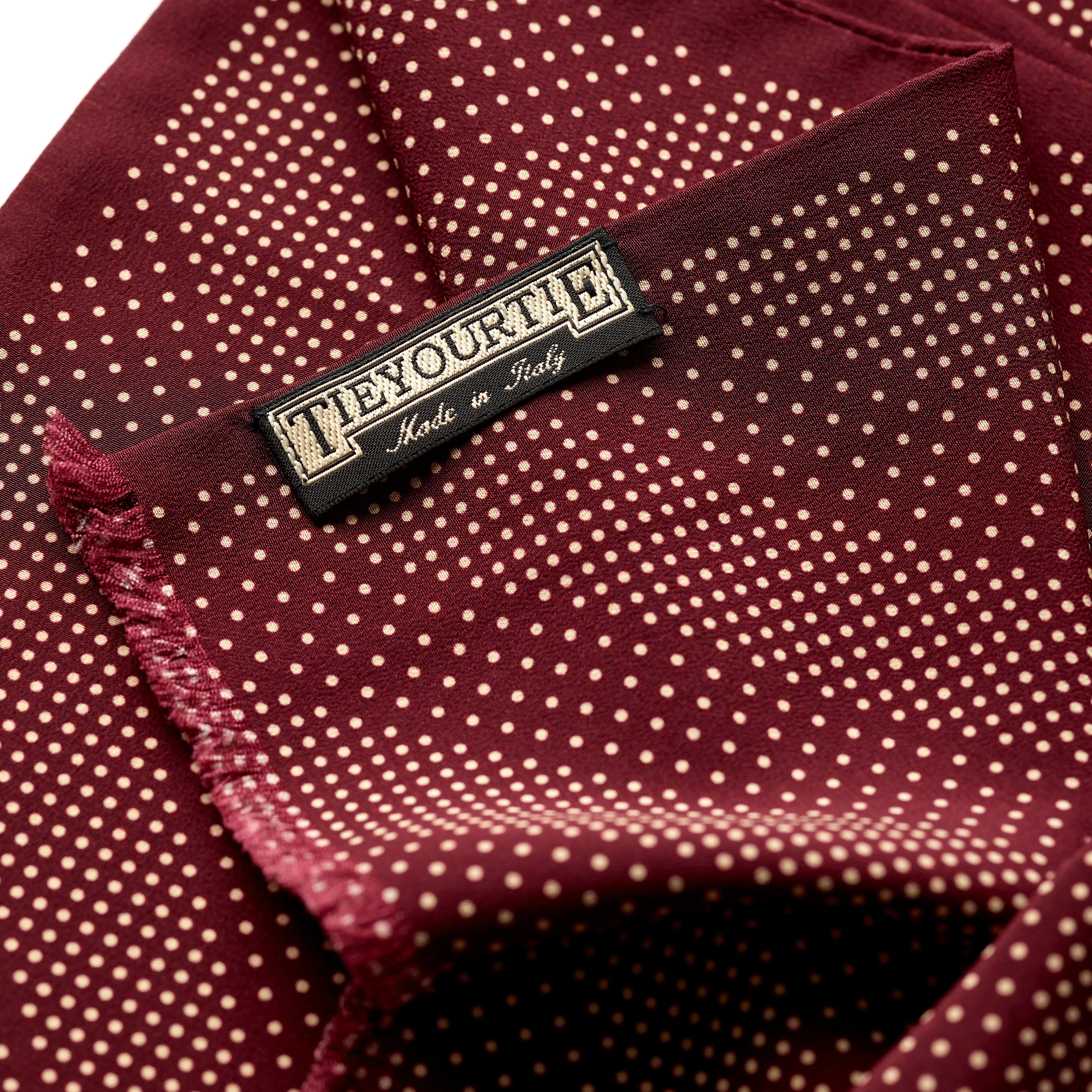 Tie Your Tie Maroon & White Geometric Silk Scarf