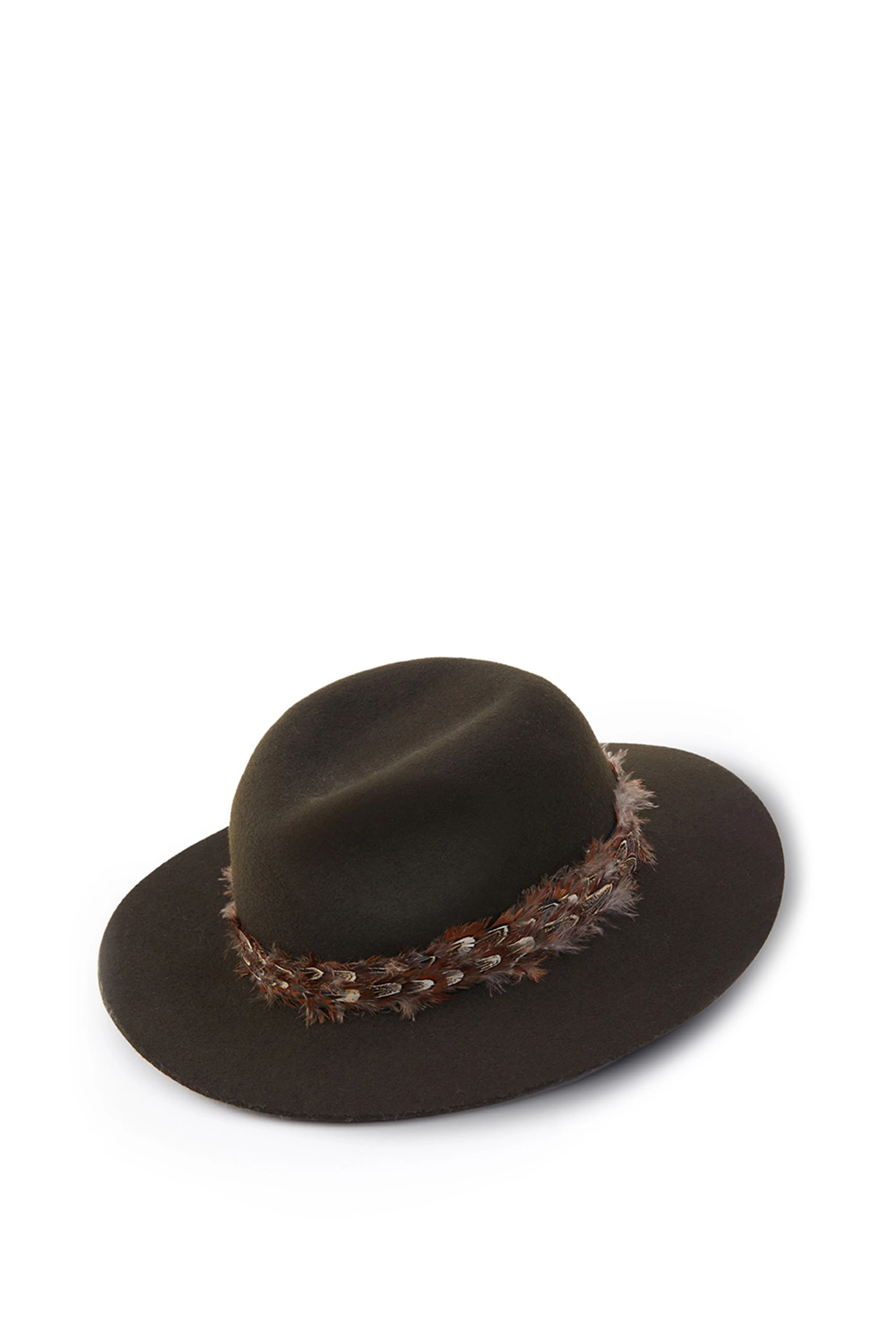 Trilby Hat Double Feather Band (Forest Green)