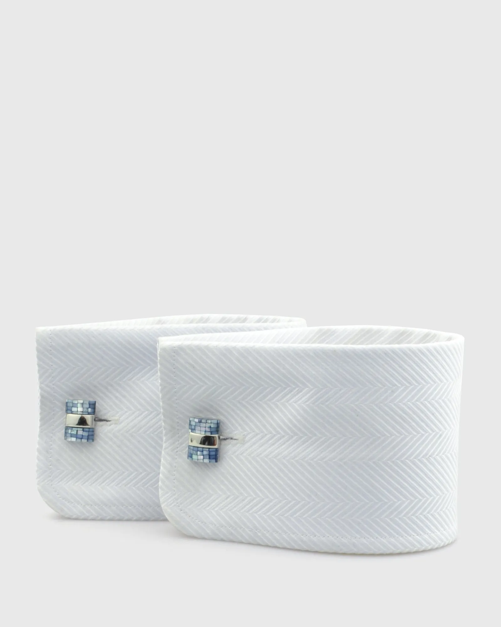 VINCENT & FRANKS VF23026 BLUE MOSAIC MOP CUFFLINKS