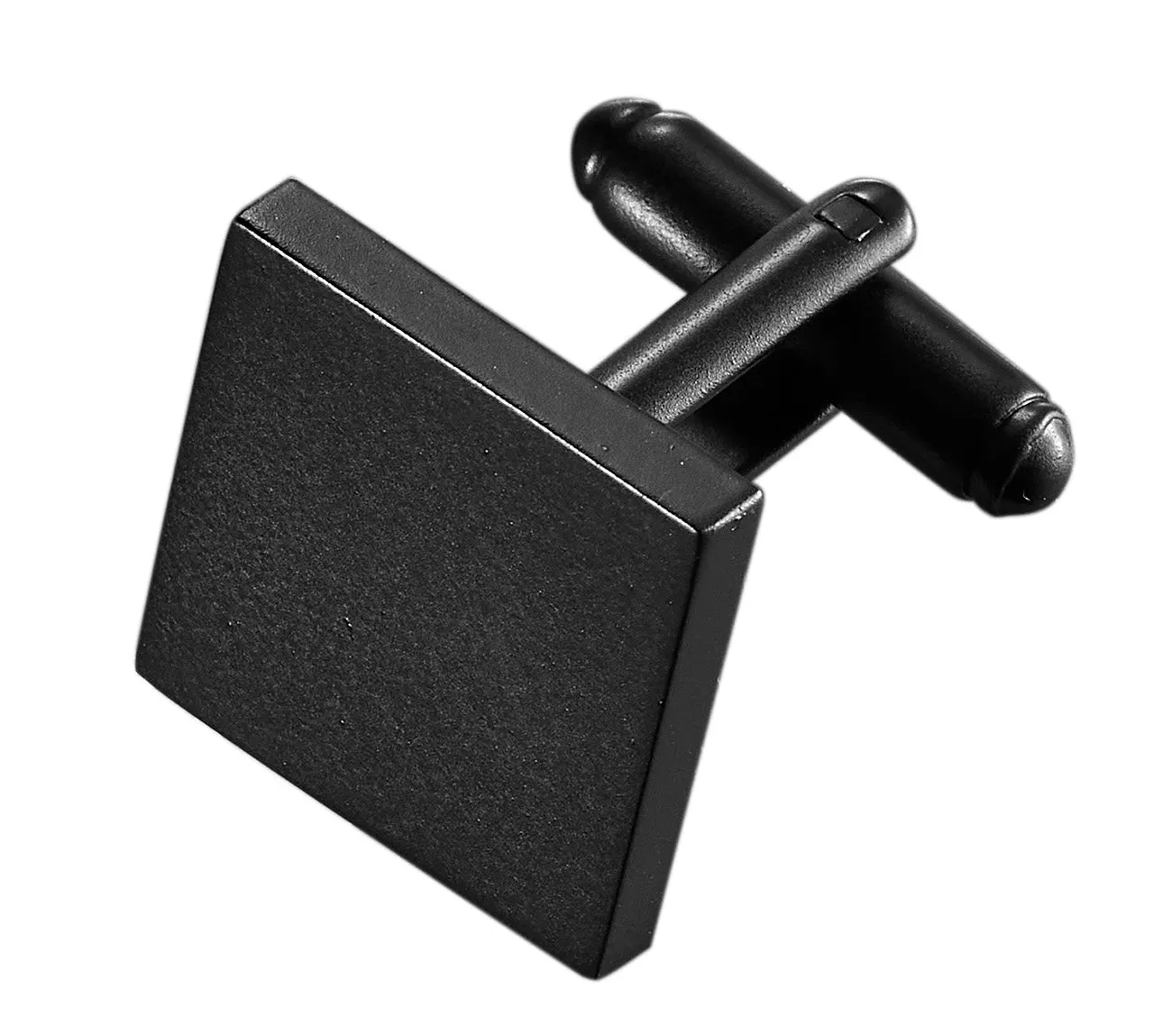 Visol Carvel Matte Black Engravable Cufflinks