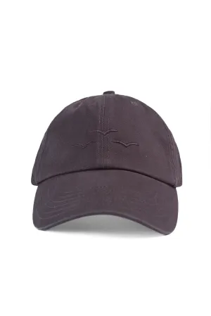 Washed cotton twill dad’s baseball cap in charcoal